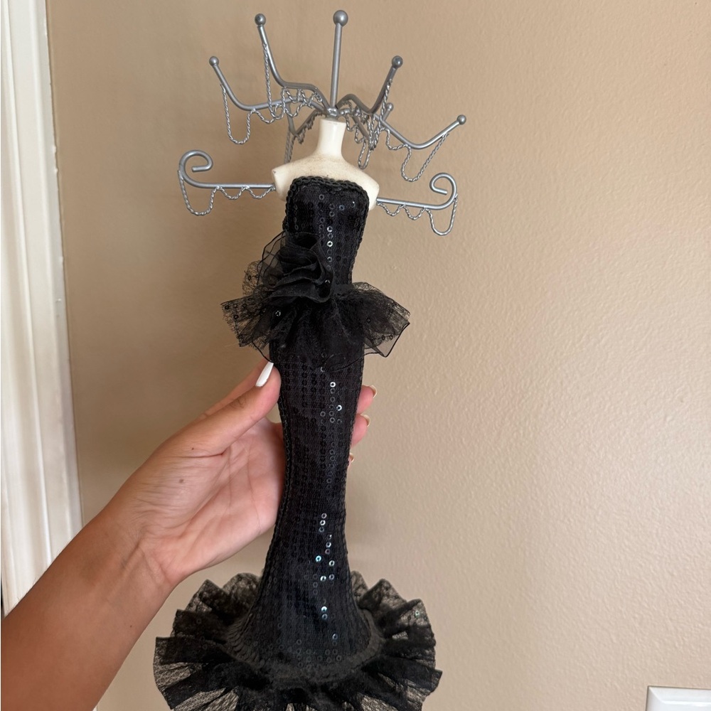 Black Sequin Dress Jewelry Holder